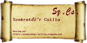 Szekretár Csilla névjegykártya