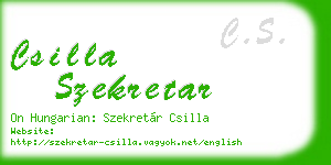 csilla szekretar business card